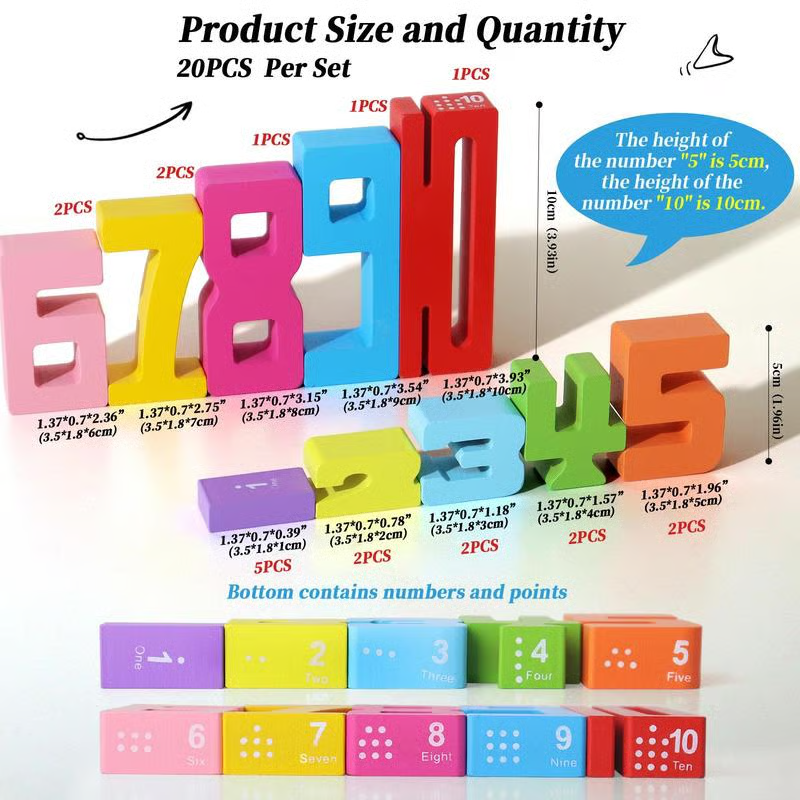 Wooden Number Building Block